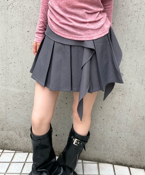 ALAND(エーランド)の「3.3 Field Trip/カスケードプリーツミニスカート(スカート・レディース・グレー/ブラック/ブラウン・FREE)」の3枚目の写真