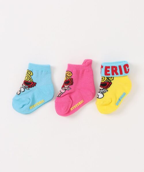 HYSTERIC MINI（ヒステリックミニ）の「ANGEL MINI BABY 3P ソックス（ソックス/靴下・キッズ・ブラック/ホワイト/マルチ・11/9/13）」の3枚目の写真