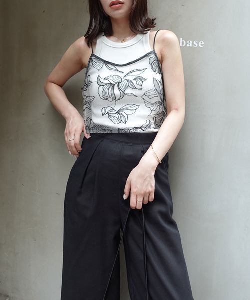 CORNERS(コーナーズ)の「チュール花柄刺繍ビスチェ【セットアップ可能】(キャミソール・レディース・ブラック/ベージュ系その他・M)」の16枚目の写真