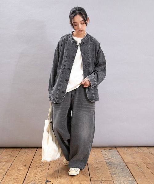 URCH RNA(アーチ アールエヌエー)の「R4361 前ポケットがダブルなバギーパンツ(デニムパンツ・レディース・インディゴブルー/ブラック/ワンウォッシュ・FREE)」の17枚目の写真
