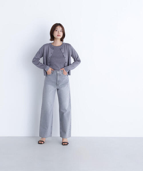 NATURAL BEAUTY BASIC(ナチュラルビューティーベーシック)の「◇ベーシッククルーネックアンサンブル(カーディガン/ボレロ・レディース・チャコールグレー/ベージュ/グリーン・FREE)」の7枚目の写真