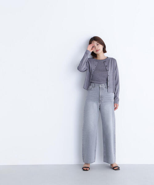 NATURAL BEAUTY BASIC(ナチュラルビューティーベーシック)の「◇ベーシッククルーネックアンサンブル(カーディガン/ボレロ・レディース・チャコールグレー/ベージュ/グリーン・FREE)」の10枚目の写真