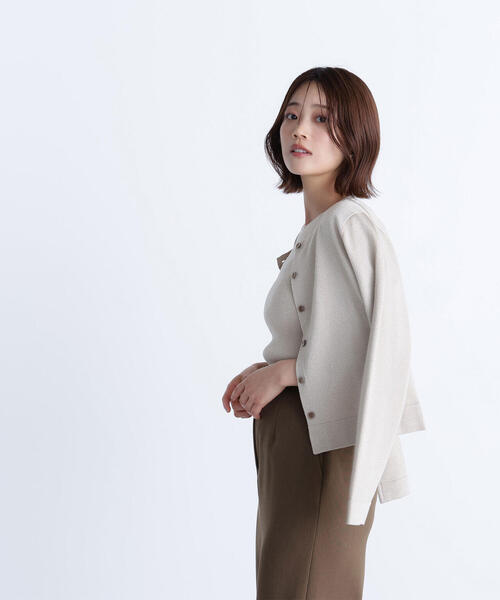 NATURAL BEAUTY BASIC(ナチュラルビューティーベーシック)の「◇ベーシッククルーネックアンサンブル(カーディガン/ボレロ・レディース・チャコールグレー/ベージュ/グリーン・FREE)」の13枚目の写真