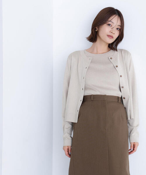 NATURAL BEAUTY BASIC(ナチュラルビューティーベーシック)の「◇ベーシッククルーネックアンサンブル(カーディガン/ボレロ・レディース・チャコールグレー/ベージュ/グリーン・FREE)」の17枚目の写真