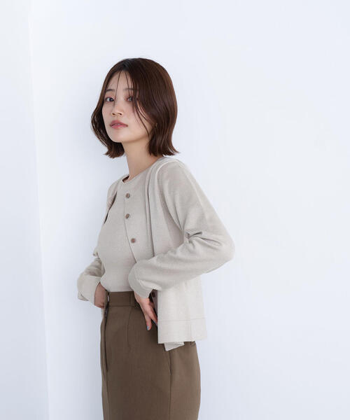 NATURAL BEAUTY BASIC(ナチュラルビューティーベーシック)の「◇ベーシッククルーネックアンサンブル(カーディガン/ボレロ・レディース・チャコールグレー/ベージュ/グリーン・FREE)」の19枚目の写真