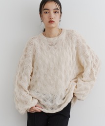 モヘアライクエアリーニットプルオーバー