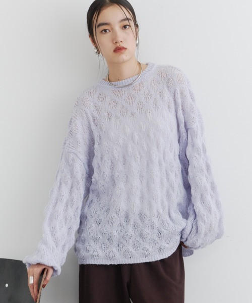 DFFUR.(ディフル)の「モヘアライクエアリーニットプルオーバー(ニット/セーター・レディース・アイボリー/ライトブルー/レッド・FREE)」の17枚目の写真