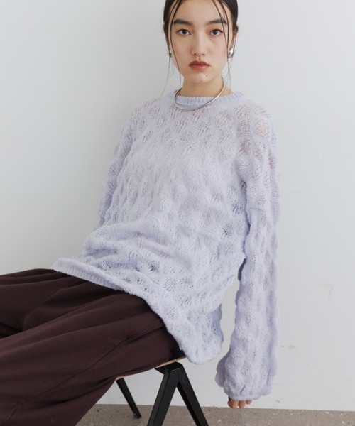 DFFUR.(ディフル)の「モヘアライクエアリーニットプルオーバー(ニット/セーター・レディース・アイボリー/ライトブルー/レッド・FREE)」の18枚目の写真