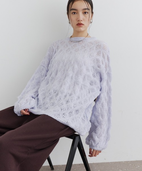 DFFUR.(ディフル)の「モヘアライクエアリーニットプルオーバー(ニット/セーター・レディース・アイボリー/ライトブルー/レッド・FREE)」の20枚目の写真