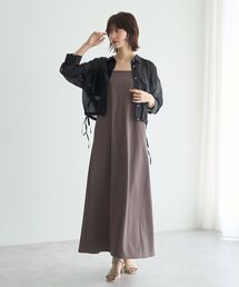 【2点SET】シアーシャツ×Aラインキャミワンピース