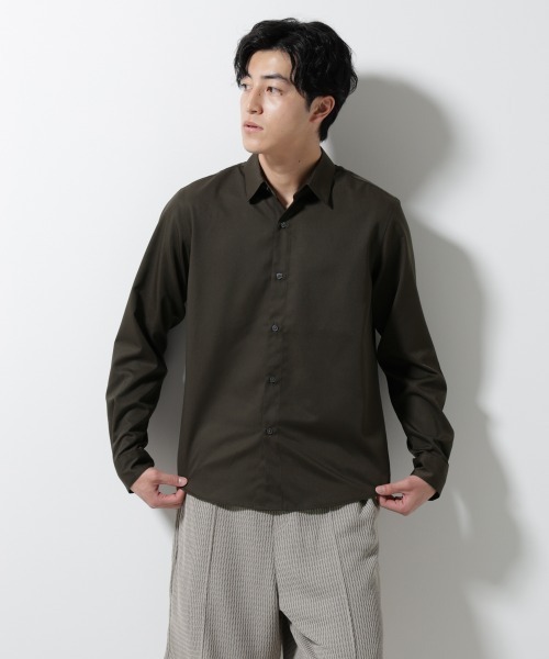 NANO universe(ナノユニバース)の「スタンダードレギュラーカラーシャツ/長袖(シャツ/ブラウス・メンズ・ホワイト/ブラウン/スミクロ/ベージュ・S/M/L/XL)」の18枚目の写真