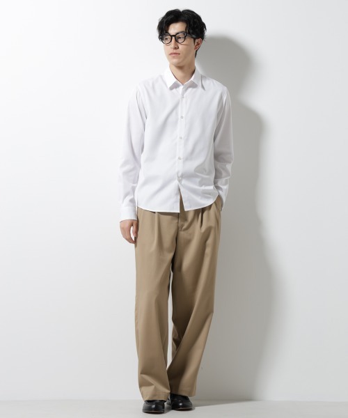 NANO universe(ナノユニバース)の「スタンダードレギュラーカラーシャツ/長袖(シャツ/ブラウス・メンズ・ホワイト/ブラウン/スミクロ/ベージュ・S/M/L/XL)」の8枚目の写真