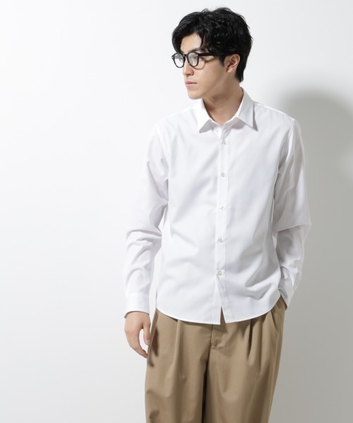 NANO universe(ナノユニバース)の「スタンダードレギュラーカラーシャツ/長袖(シャツ/ブラウス・メンズ・ホワイト/ブラウン/スミクロ/ベージュ・S/M/L/XL)」の5枚目の写真