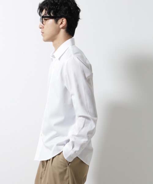 NANO universe(ナノユニバース)の「スタンダードレギュラーカラーシャツ/長袖(シャツ/ブラウス・メンズ・ホワイト/ブラウン/スミクロ/ベージュ・S/M/L/XL)」の7枚目の写真