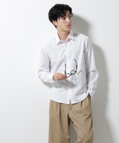 NANO universe(ナノユニバース)の「スタンダードレギュラーカラーシャツ/長袖(シャツ/ブラウス・メンズ・ホワイト/ブラウン/スミクロ/ベージュ・S/M/L/XL)」の6枚目の写真