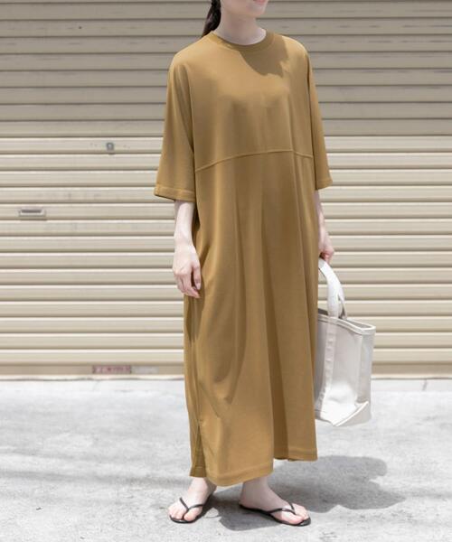 FORK&SPOON（フォークアンドスプーン）の「FORK&SPOON　モダールカノコクルーネックワンピース（ワンピース・レディース・ブラック/グリーン系その他/キャメル・1/2）」の17枚目の写真