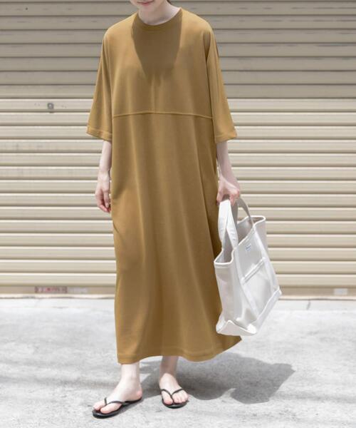 FORK&SPOON（フォークアンドスプーン）の「FORK&SPOON　モダールカノコクルーネックワンピース（ワンピース・レディース・ブラック/グリーン系その他/キャメル・1/2）」の18枚目の写真