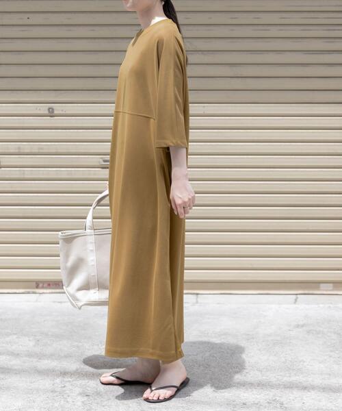 FORK&SPOON（フォークアンドスプーン）の「FORK&SPOON　モダールカノコクルーネックワンピース（ワンピース・レディース・ブラック/グリーン系その他/キャメル・1/2）」の20枚目の写真