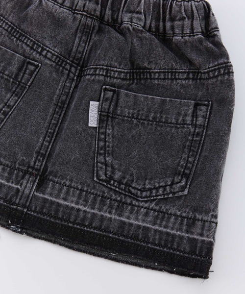 Ocean&Ground（オーシャン&グラウンド）の「Jr.ﾊｰﾄ刺繍ﾃﾞﾆﾑﾐﾆｽｶｰﾄ（デニムスカート・キッズ・ケミカルウォッシュ/ブラック・160/150）」の7枚目の写真