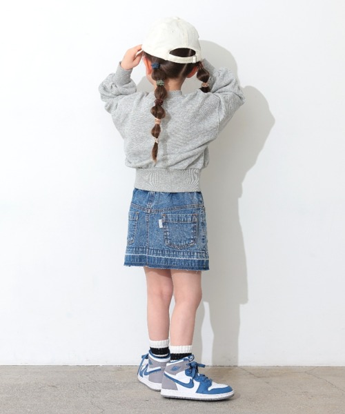 Ocean&Ground（オーシャン&グラウンド）の「Jr.ﾊｰﾄ刺繍ﾃﾞﾆﾑﾐﾆｽｶｰﾄ（デニムスカート・キッズ・ケミカルウォッシュ/ブラック・160/150）」の13枚目の写真