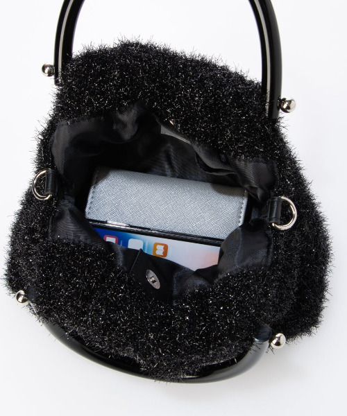 cache cache(カシュ カシュ)の「カシュカシュ cachecache / プラ手ハンドルキラキラミニ2wayバッグ(ショルダーバッグ・レディース・ブラック/ブラック系その他・FREE)」の7枚目の写真