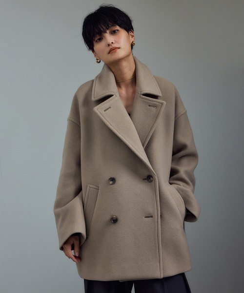 SALON adam et rope'（サロン アダム エ ロペ）の「＜追加＞【WEB限定】MANTECOウールPコート（ピーコート・レディース・ブラウン/ベージュ系その他/ネイビー/オフホワイト/ブラック・S/M）」の10枚目の写真