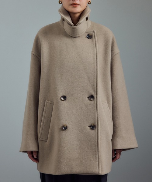 SALON adam et rope'（サロン アダム エ ロペ）の「＜追加＞【WEB限定】MANTECOウールPコート（ピーコート・レディース・ブラウン/ベージュ系その他/ネイビー/オフホワイト/ブラック・S/M）」の21枚目の写真