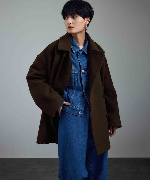 [期間限定価格]MANTECOウールPコート　ブラウンＳ サロン アダム エ ロペ SALON adam et rope' 【WEB限定】MANTECOウール