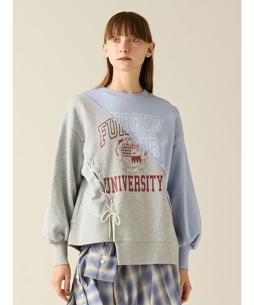 FURFUR（ファーファー）の「リメイクデザインスウェット（スウェット・レディース・ネイビー/ホワイト/サックスブルー・F）」の3枚目の写真
