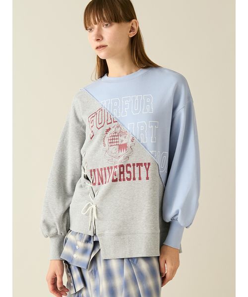 FURFUR（ファーファー）の「リメイクデザインスウェット（スウェット・レディース・ネイビー/ホワイト/サックスブルー・F）」の10枚目の写真