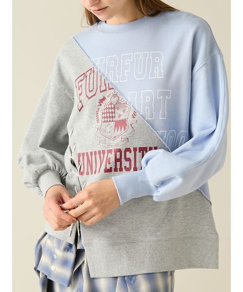 FURFUR（ファーファー）の「リメイクデザインスウェット（スウェット・レディース・ネイビー/ホワイト/サックスブルー・F）」の13枚目の写真