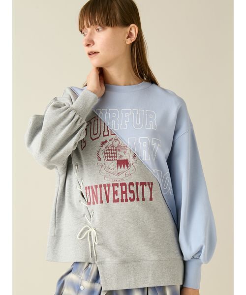 FURFUR（ファーファー）の「リメイクデザインスウェット（スウェット・レディース・ネイビー/ホワイト/サックスブルー・F）」の14枚目の写真