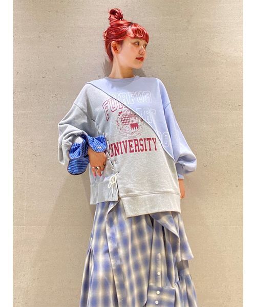 FURFUR（ファーファー）の「リメイクデザインスウェット（スウェット・レディース・ネイビー/ホワイト/サックスブルー・F）」の16枚目の写真