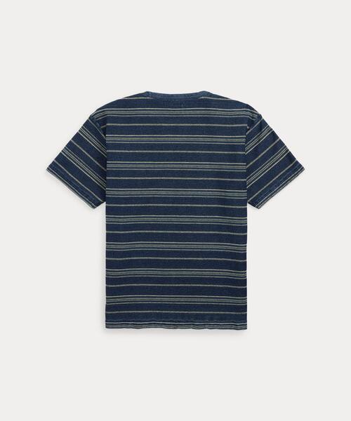 【RRL】インディゴストライプドジャージーTシャツ インディゴ ストライプド ジャージー Tシャツ(Tシャツ