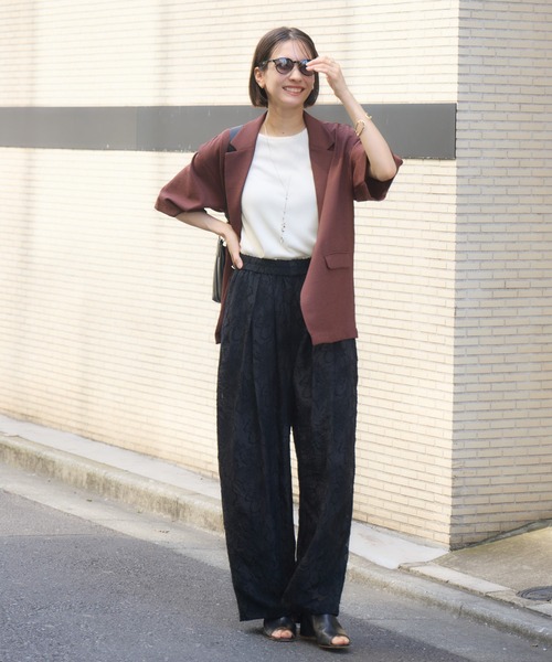 KATHARINE ROSS（キャサリンロス）の「【KATHARINE ROSS】フラワーカット ジャガードパンツ（その他パンツ・レディース・ブラウン/ブラック・MEDIUM）」の3枚目の写真