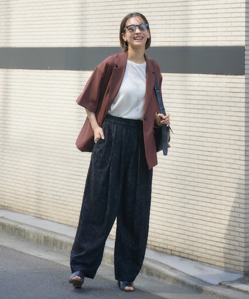 KATHARINE ROSS（キャサリンロス）の「【KATHARINE ROSS】フラワーカット ジャガードパンツ（その他パンツ・レディース・ブラウン/ブラック・MEDIUM）」の4枚目の写真