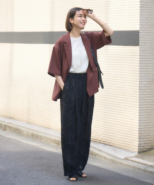 KATHARINE ROSS（キャサリンロス）の「【KATHARINE ROSS】フラワーカット ジャガードパンツ（その他パンツ・レディース・ブラウン/ブラック・MEDIUM）」の5枚目の写真