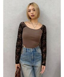 EVRIS | サイドレースアップボディースーツ(Tシャツ/カットソー)