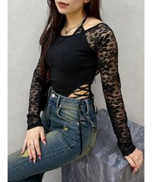 EVRIS | サイドレースアップボディースーツ(Tシャツ/カットソー)