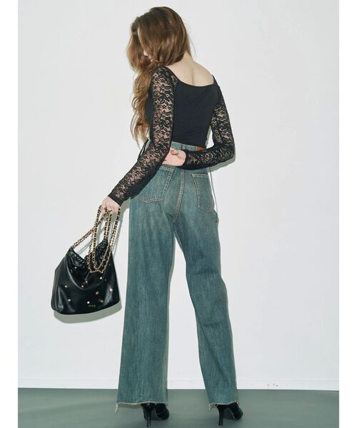 EVRIS（エヴリス）の「サイドレースアップボディースーツ（Tシャツ/カットソー・レディース・ホワイト/ブラウン/ブラック・FREE）」の12枚目の写真