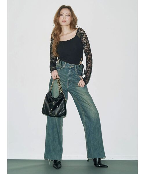 EVRIS（エヴリス）の「サイドレースアップボディースーツ（Tシャツ/カットソー・レディース・ホワイト/ブラウン/ブラック・FREE）」の13枚目の写真