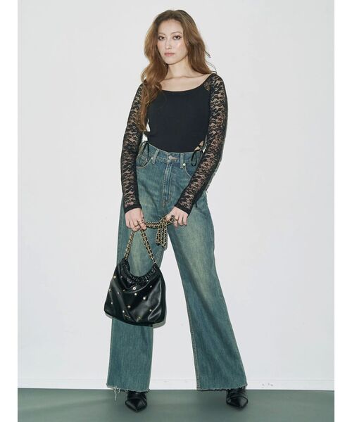 EVRIS（エヴリス）の「サイドレースアップボディースーツ（Tシャツ/カットソー・レディース・ホワイト/ブラウン/ブラック・FREE）」の14枚目の写真