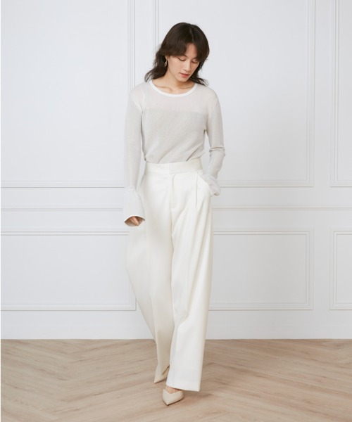 INED（イネド）の「異素材畦編みニット 《la veille by SUPERIOR CLOSET》（ニット/セーター・レディース・シルバー/ゴールド・9号）」の4枚目の写真