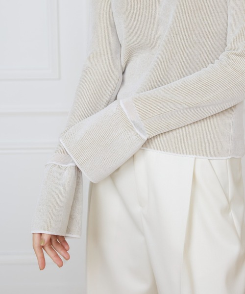 INED（イネド）の「異素材畦編みニット 《la veille by SUPERIOR CLOSET》（ニット/セーター・レディース・シルバー/ゴールド・9号）」の18枚目の写真