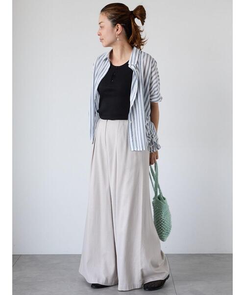 Lugnoncure(ルノンキュール)の「ワッフルヘンリータンクトップ(タンクトップ・レディース・オフホワイト/チャコールグレー/ブラック・F)」の14枚目の写真