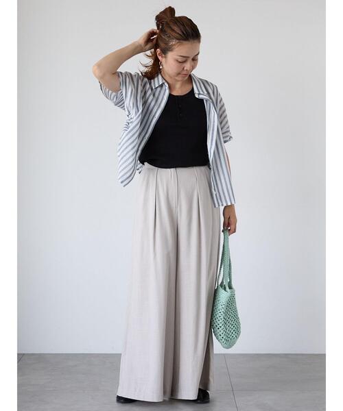 Lugnoncure(ルノンキュール)の「ワッフルヘンリータンクトップ(タンクトップ・レディース・オフホワイト/チャコールグレー/ブラック・F)」の15枚目の写真