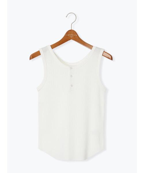 Lugnoncure(ルノンキュール)の「ワッフルヘンリータンクトップ(タンクトップ・レディース・オフホワイト/チャコールグレー/ブラック・F)」の17枚目の写真