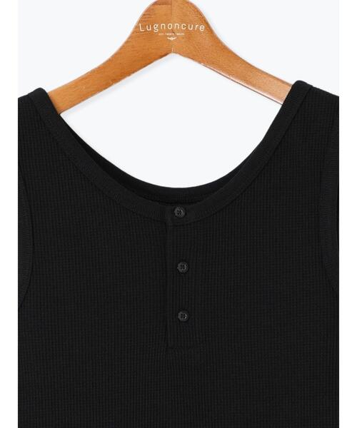 Lugnoncure(ルノンキュール)の「ワッフルヘンリータンクトップ(タンクトップ・レディース・オフホワイト/チャコールグレー/ブラック・F)」の9枚目の写真