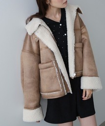 Bab（バブ）の「フェイクスエード×ボアボンディングムートンブルゾン（ムートンコート）」