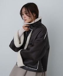 Bab（バブ）の「フェイクスエード×ボアボンディングムートンブルゾン（ムートンコート）」